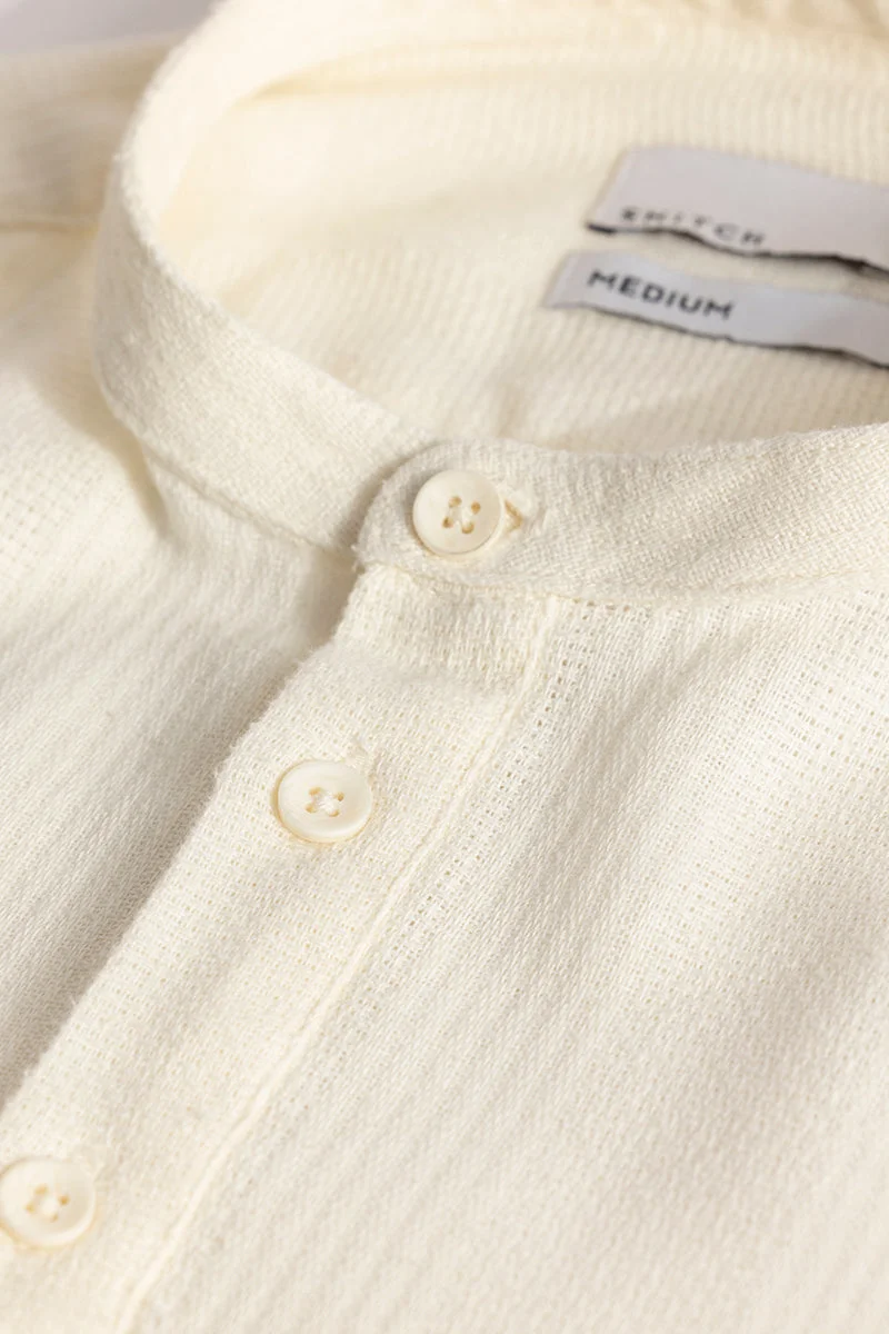 SNITCH Mandarin Line Cream Kurta