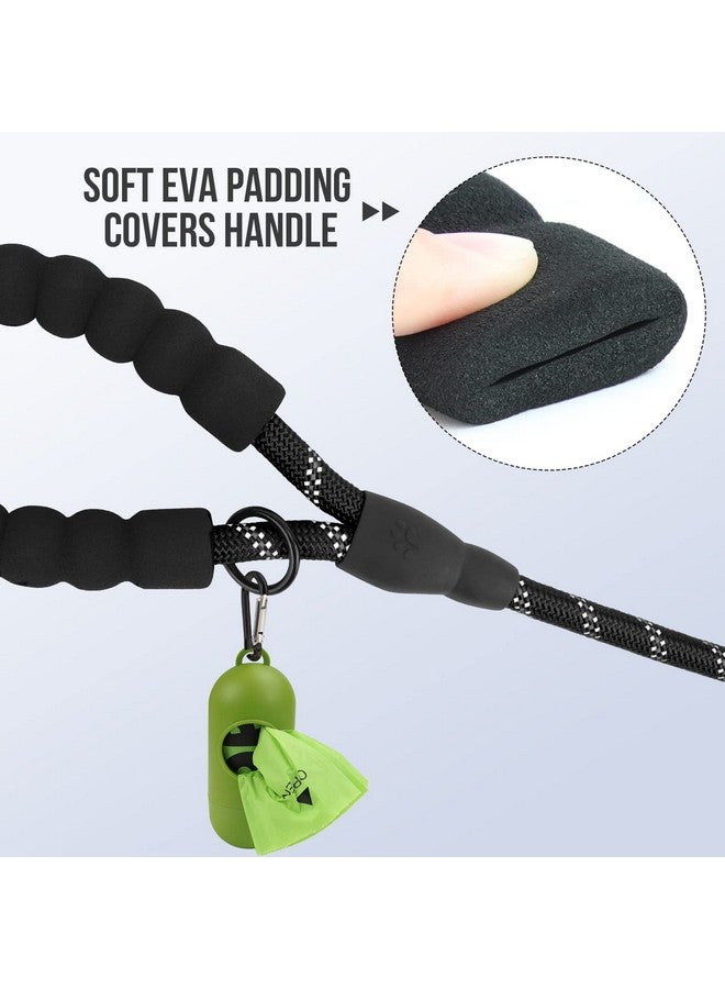 Joytale 6/5/4 FT Leashes for Large Medium Breed Dogs, Heavy Duty Nylon Braided Rope Dog Leash, Comfortable Padded Handle Strong Leashes with Poop Bags and Dispenser, Black, 6'×1/2'' - Image 2