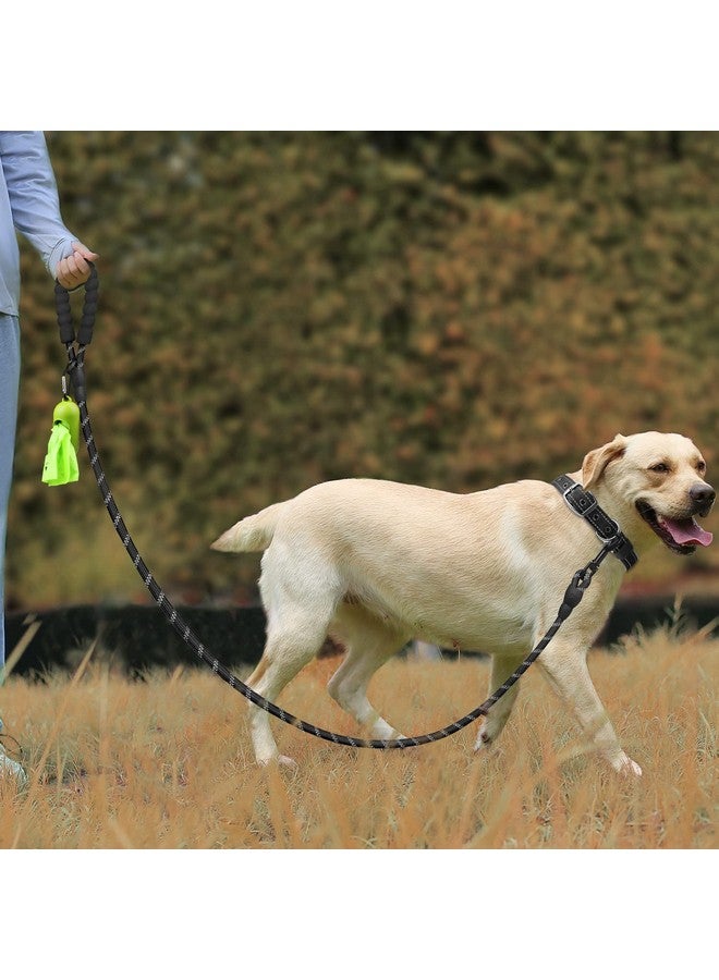 Joytale 6/5/4 FT Leashes for Large Medium Breed Dogs, Heavy Duty Nylon Braided Rope Dog Leash, Comfortable Padded Handle Strong Leashes with Poop Bags and Dispenser, Black, 6'×1/2'' - Image 1