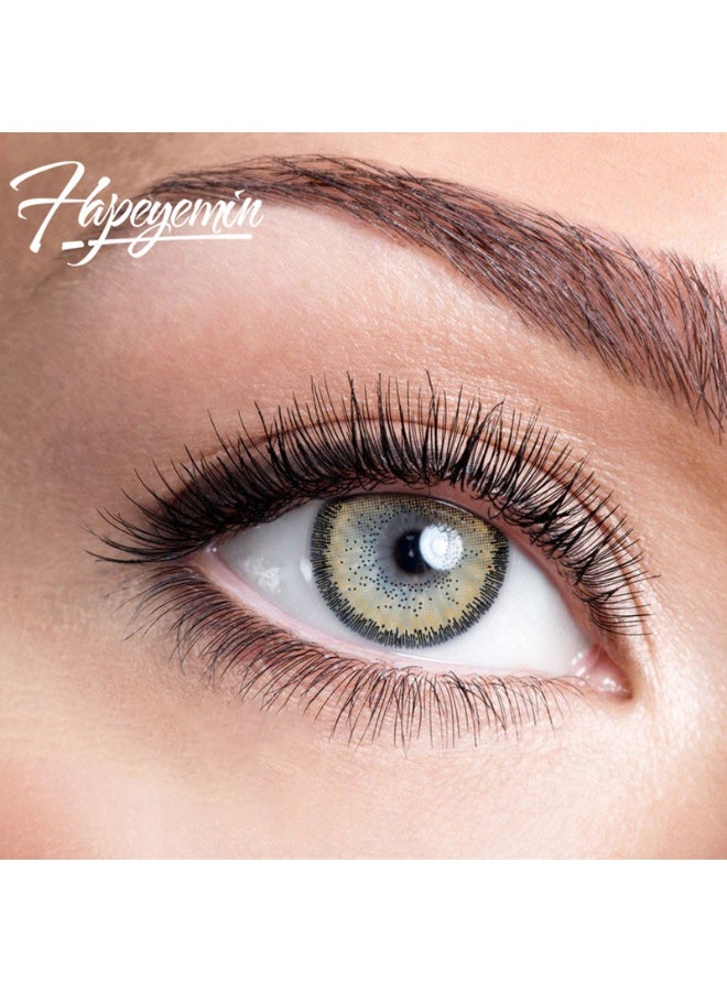 هابييمين عدسات لاصقة تجميلية سنوية للجنسين بلون بني سماوي، مجموعة تكبير مع علبة - Image 2