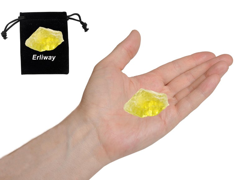 Erliway Citrine Raw Crystals, Large 1.25-2.0" Healing Crystals Natural Rough Stones Crystal for Tumbling, Cabbing, Fountain Rocks, Decoration, Polishing, Wire Wrapping, Wicca & Reiki - Image 5