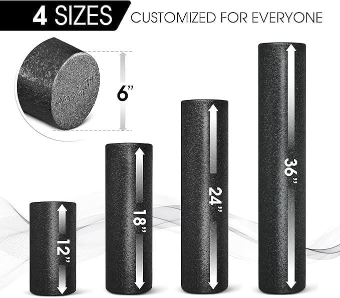 Yes4All HighDensity Foam Roller for Back Pain Relief Yoga Exercise Physical Therapy Muscle Deep Tissue Massage 12182436  Black  18 Inches - Image 4