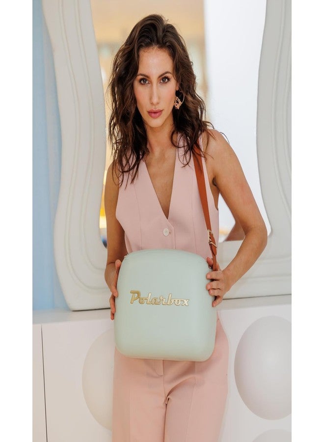 Polarbox Lunch Tote Cooler Bag | Retro Lunch Box Picnic Reusable Lunch Bag Vintage Mini Cooler Hand Bag Includes 2 Food Containers! Food & Drinks Work, Travel, Beach, Camping Hiking 6L (Matcha Gold) - Image 5