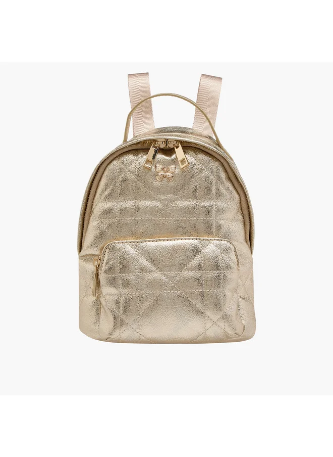 Little Missy Girls Quilted Backpack with Zip Closure and Adjustable Strap