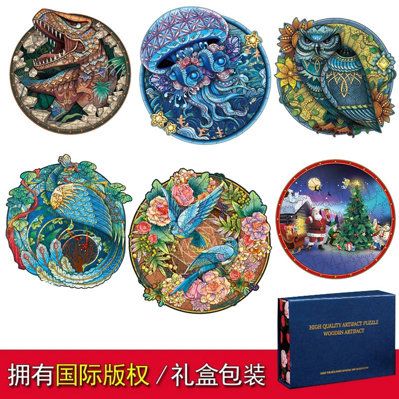 Owl Alien Wooden Puzzle Irregular Three-Dimensional Animal Puzzle Manufacturer Wooden Toy - Image 2