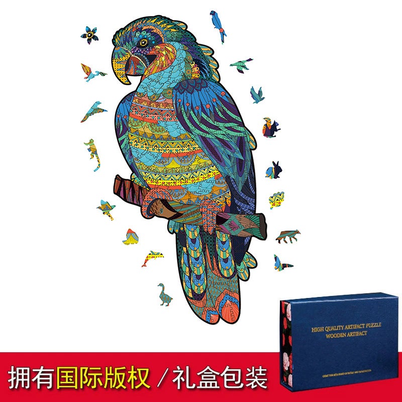 Owl Alien Wooden Puzzle Irregular Three-Dimensional Animal Puzzle Manufacturer Wooden Toy - Image 1