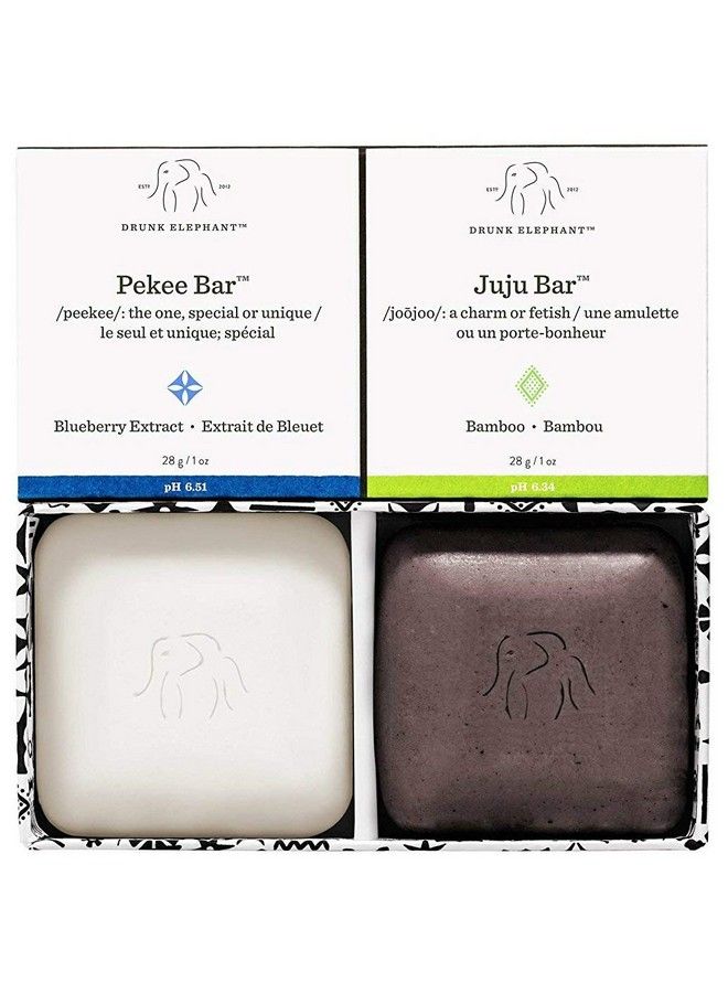 Drunk Elephant Baby Juju And Baby Pekee Bar Soap Travel Case. Exfoliating Face Wash And Moisturizing Bar Cleansers. 1 Ounce Each. Travel Duo. - Image 1
