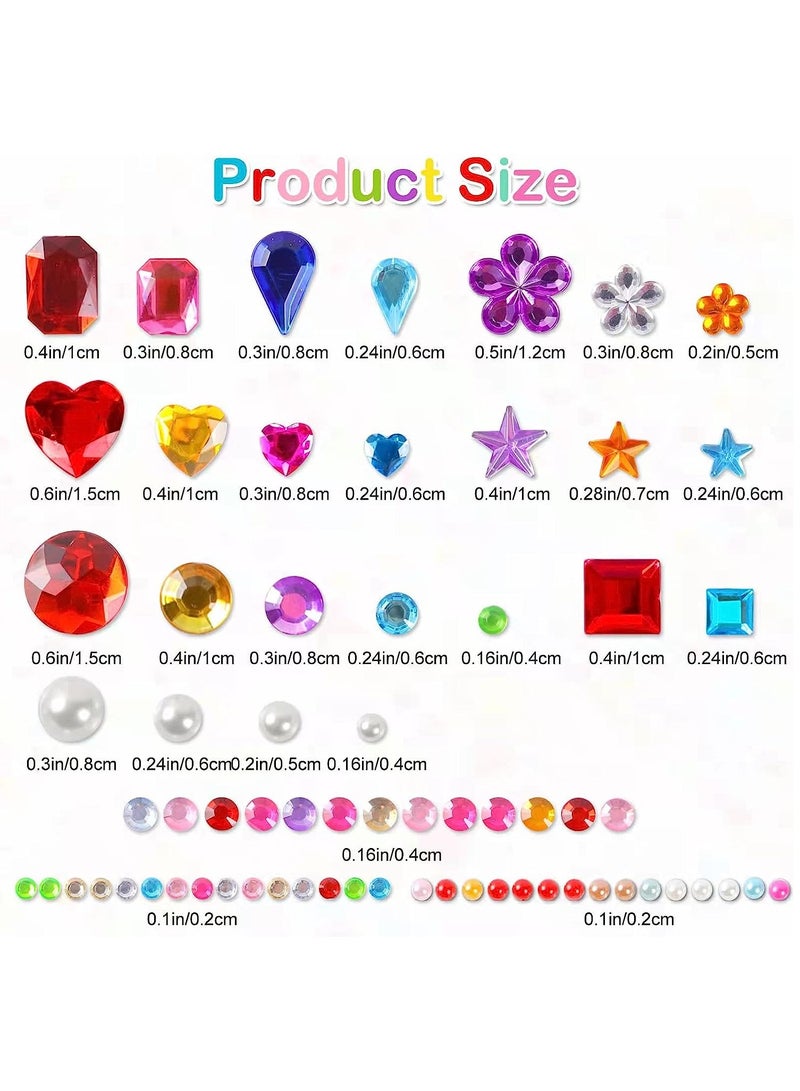 2774pcs Gem Stickers Jewels for Crafts - Self Adhesive Rhinestone Jewel Stickers, Stick on Gems Rhinestones for Crafts, Acrylic Bling Heart Stickers, Craft Supplies for Kids - Image 3