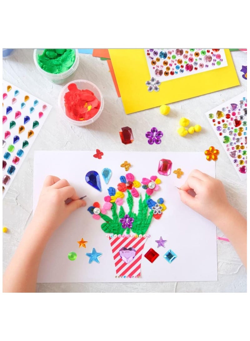 2774pcs Gem Stickers Jewels for Crafts - Self Adhesive Rhinestone Jewel Stickers, Stick on Gems Rhinestones for Crafts, Acrylic Bling Heart Stickers, Craft Supplies for Kids - Image 4