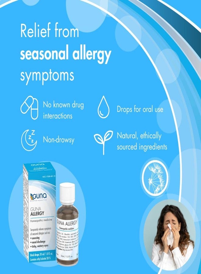 Guna Allergy Homeopathic Natural Allergy Relief Histaminum hydrochloricum 200X, Multi Symptom Non-Drowsy, Homeopathic Decongestant & Allergy Medicine – 30 ML - Image 2