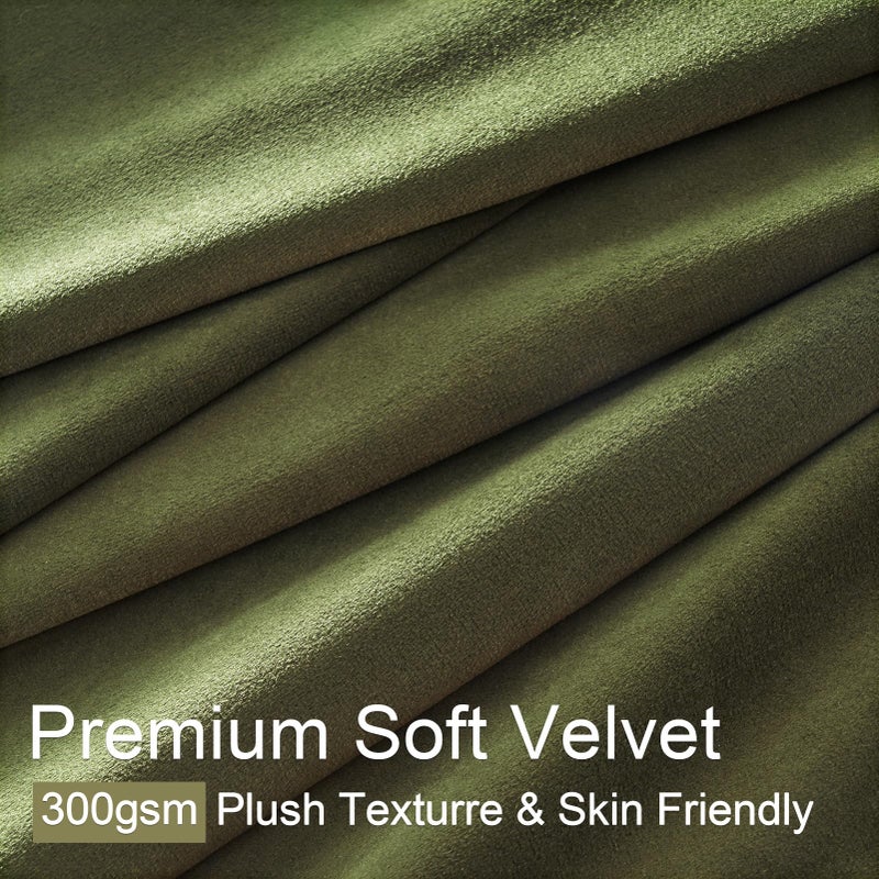 Drapenova Velvet Pinch Pleated Blackout Curtains 96 Inch Long for Living Room Bedroom Moss Green Vintage Room Darkening Thermal Insulated Privacy Drapes with Back Tab and Hooks,2 Panels,Ideal for Apartment - Image 3