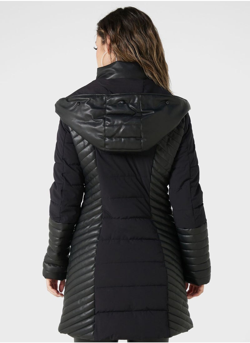 GUESS - Zip Detail Fur Jacket - Image 1