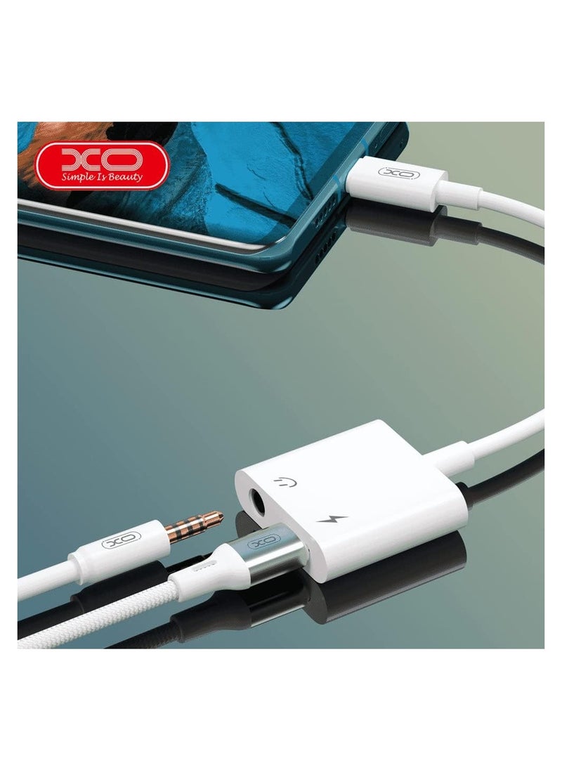 ELTRAZONE - NBR172B Converter From Lightning And Audio Jack To Lightning - White - Image 1