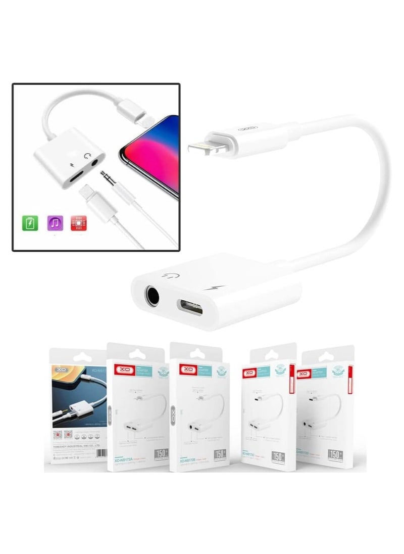 ELTRAZONE - NBR172B Converter From Lightning And Audio Jack To Lightning - White - Image 1
