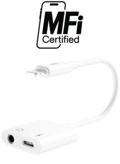 NBR172B Converter From Lightning And Audio Jack To Lightning - White