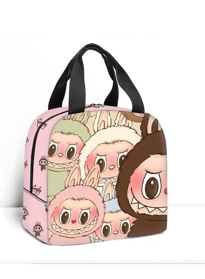 Labubu labubu lunch bag cartoon handbag student lunch bag aluminum foil insulation meal bag lunch box bag 