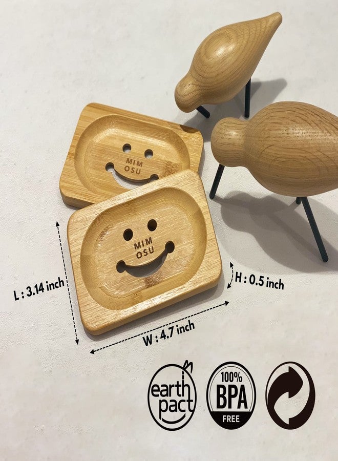 mimosu Bamboo Soap Dish with Drain - Wooden Holder for Shampoo & Soap Bars, Eco-Friendly Bathroom Tray, Zero Waste, Non-Slip Bamboo Soap Saver for Shower & Sink - Image 3