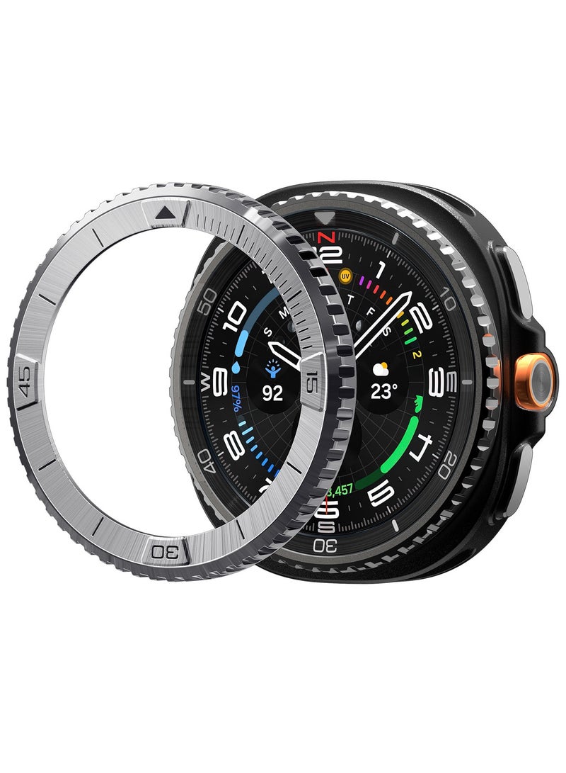 Spigen Bezel Tune (Pilot) for Samsung Galaxy Watch 8 Classic 46mm Bezel Ring Protector Adhesive Cover (2025) - Silver - Image 1