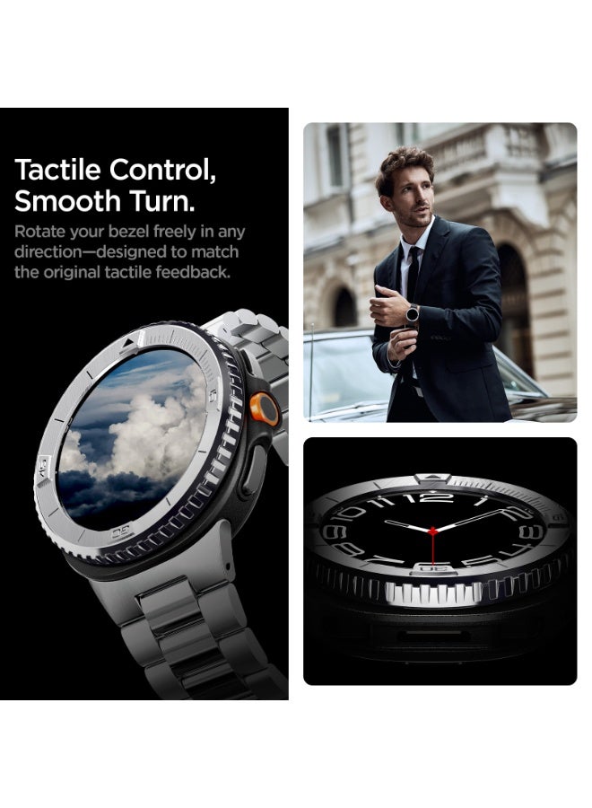 Spigen Bezel Tune (Pilot) for Samsung Galaxy Watch 8 Classic 46mm Bezel Ring Protector Adhesive Cover (2025) - Silver - Image 5