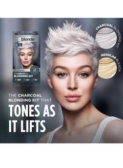 Jerome Russell Bblonde Charcoal Blonding Kit Toning Bleach Lifts Up To 7 Shades with Activated Charcoal Black Ice Shampoo And Conditioner Included  - Image 2