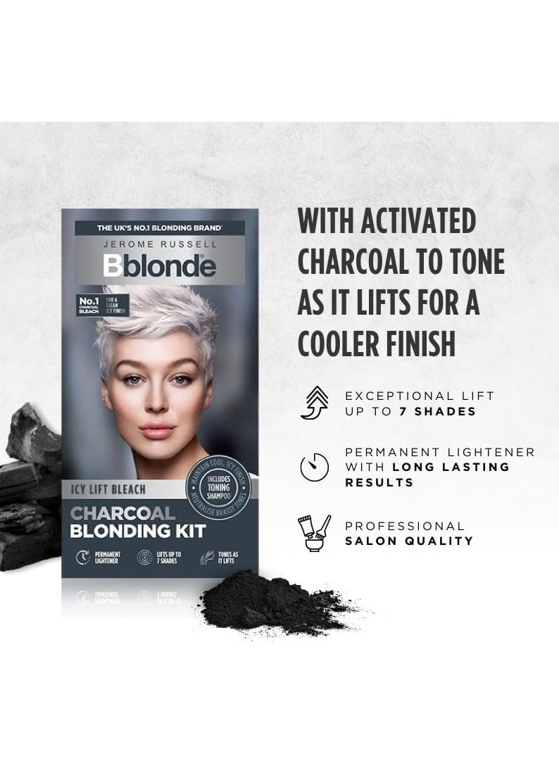 Jerome Russell - Bblonde Charcoal Blonding Kit Toning Bleach Lifts Up To 7 Shades with Activated Charcoal Black Ice Shampoo And Conditioner Included - Image 1