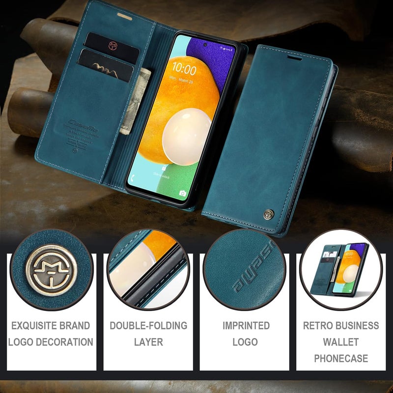 Cracedily Case for Samsung Galaxy A40 Case, Premium Leather Flip Wallet Case with Card Slots and Horizontal Stand Function Magnet Coque Cover Protective Case for Samsung Galaxy A40,Teal - Image 3