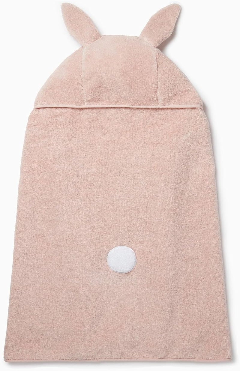 MORI Boys and Girls Hooded Bunny Bath Towel in Blush  Unisex Baby Toddler Soft Blanket  Ultra Absorbent and Long Lasting  One Size - Image 4