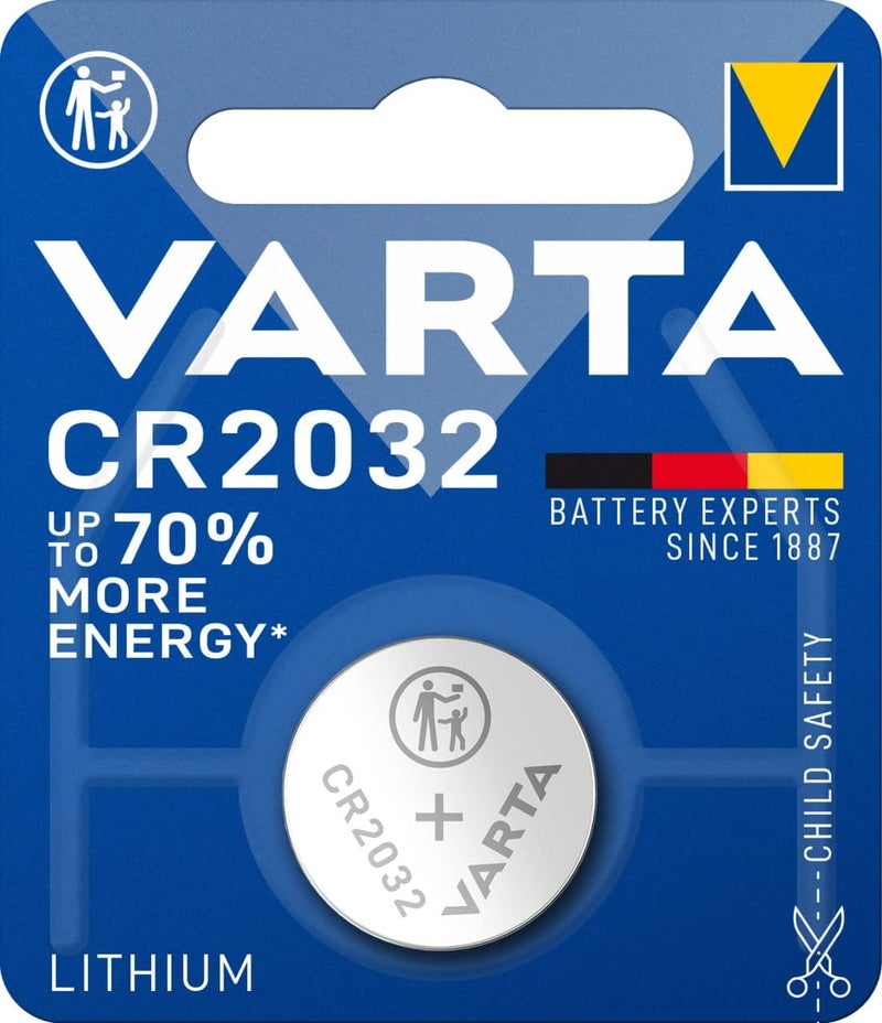 VARTA CR2032 Lithium Coin Battery | Long-Lasting Power for Watches, Remotes, Smart Devices | Child Safety Packaging | Easy & Secure Opening | High Capacity Button Cell | 10 Years Storage | Single Pack - Image 1