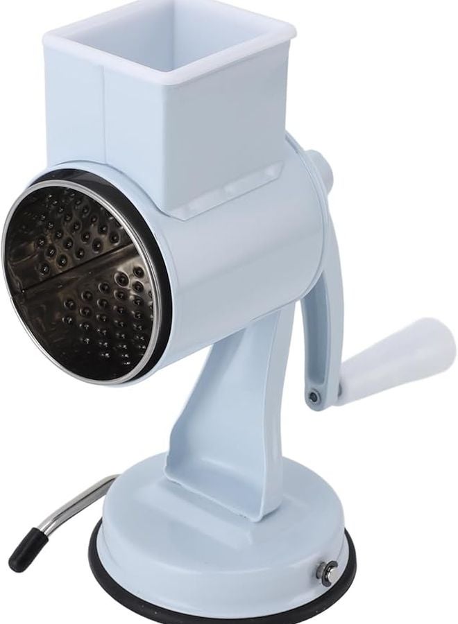 White Manual Cheese Grater Shredder Stainless Steel Hand Crank Grinder With 5 Interchangeable Blades - Image 2