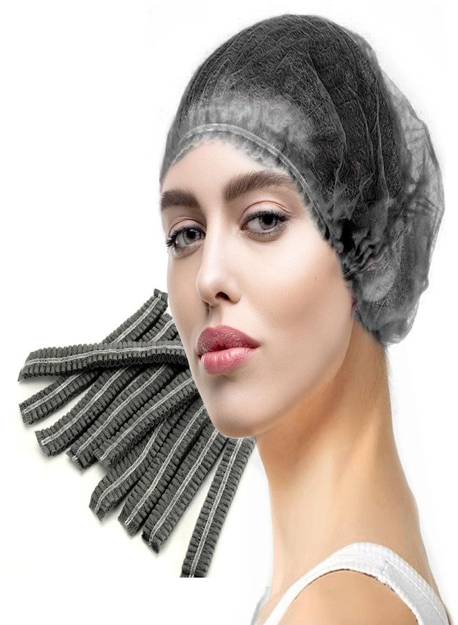 LA MIERE 100 غطاء شعر أسود للاستخدام مرة واحدة من لا مير، مصنوع من قماش غير منسوج، أغطية شعر منتفخة، أغطية رأس واقية للشعر، شبكة شعر، غطاء جراحي، أغطية شعر طبية، 21 بوصة - Image 1