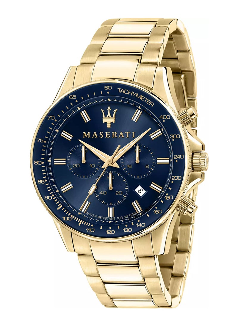 Maserati - ساعة مازيراتي سفيدا كرونوغراف ذهبية اللون للرجال 44 ملم R8873640008 - Image 1
