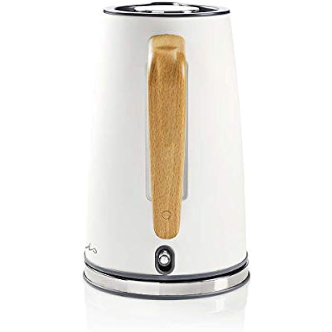 NEDIS Electric Kettle  17 L  SoftTouch  Colour Gray  Material Stainless Steel  Minimizes Limescale Deposits  Cordless 360 Rotating Base 080 M White - Image 5