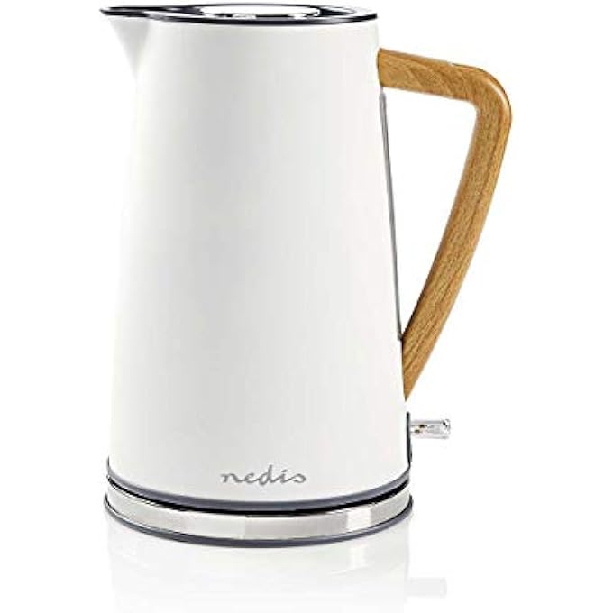 NEDIS Electric Kettle  17 L  SoftTouch  Colour Gray  Material Stainless Steel  Minimizes Limescale Deposits  Cordless 360 Rotating Base 080 M White - Image 2