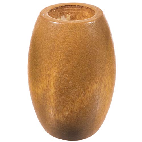 Craft County Oval Wooden Beads - Maple - 6 Pack - 32MM X 22MM Size - 10MM Hole - Macrame Crafting Beads - Image 1
