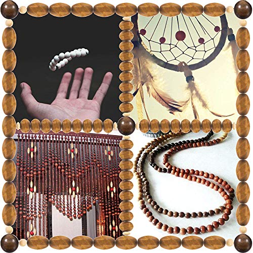 Craft County Oval Wooden Beads - Maple - 6 Pack - 32MM X 22MM Size - 10MM Hole - Macrame Crafting Beads - Image 3