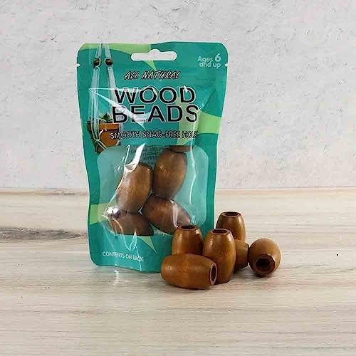 Craft County Oval Wooden Beads - Maple - 6 Pack - 32MM X 22MM Size - 10MM Hole - Macrame Crafting Beads - Image 5