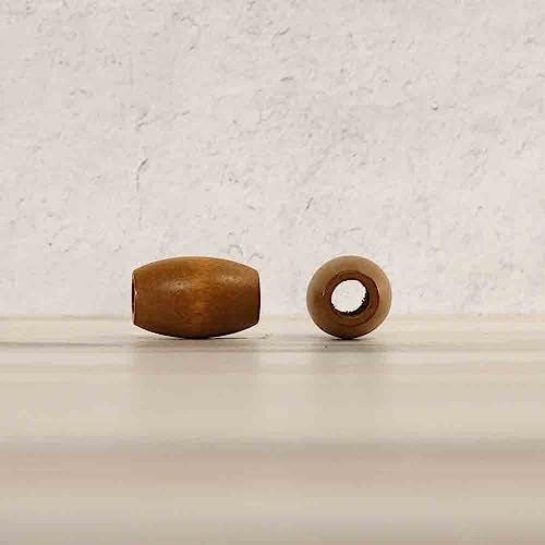 Craft County Oval Wooden Beads - Maple - 6 Pack - 32MM X 22MM Size - 10MM Hole - Macrame Crafting Beads - Image 4