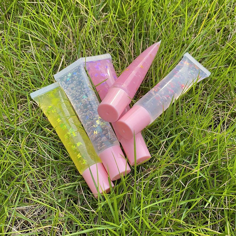 AJLTPA AJLTPA 50Pcs 15ml Lip Gloss Squeeze Tubes, Light Pink Lip Gloss Containers Empty, Refillable Soft Clear Tubes for DIY Lipgloss Balm Cosmetic (Light Pink)  - Image 3