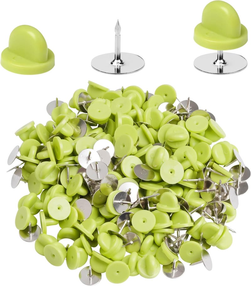 Heliltd 400pcs PVC Rubber Pin Backs Butterfly Clutch Pins Tie Tacks Blank Pins for Uniform Badges Backing Holder Clasp Lapel Pin Enamel Pins(200 Sets) - Image 1