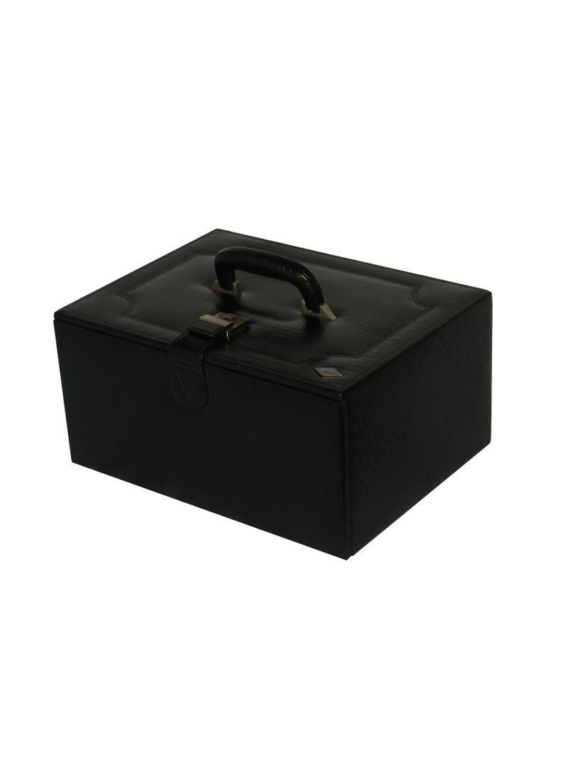 LAVERI LEATHER صندوق ساعات لافيري للرجال والنساء (36 ساعة، أقلام، فتحات خواتم) ، علبة ساعات جلدية فاخرة مع غطاء زجاجي كريستالي، وسادة قابلة للإزالة - Image 5