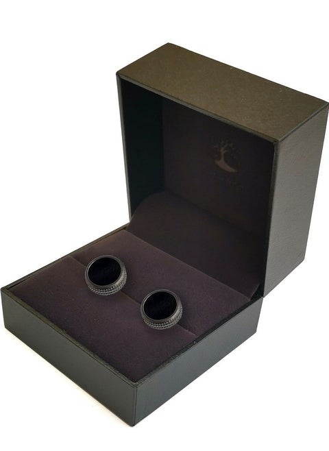 Round buttons for men's shirts, black, stainless steel, from Jadwar