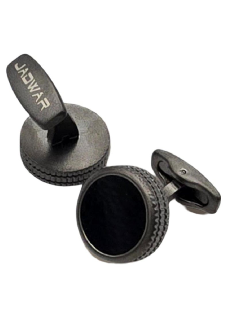 Round buttons for men's shirts, black, stainless steel, from Jadwar
