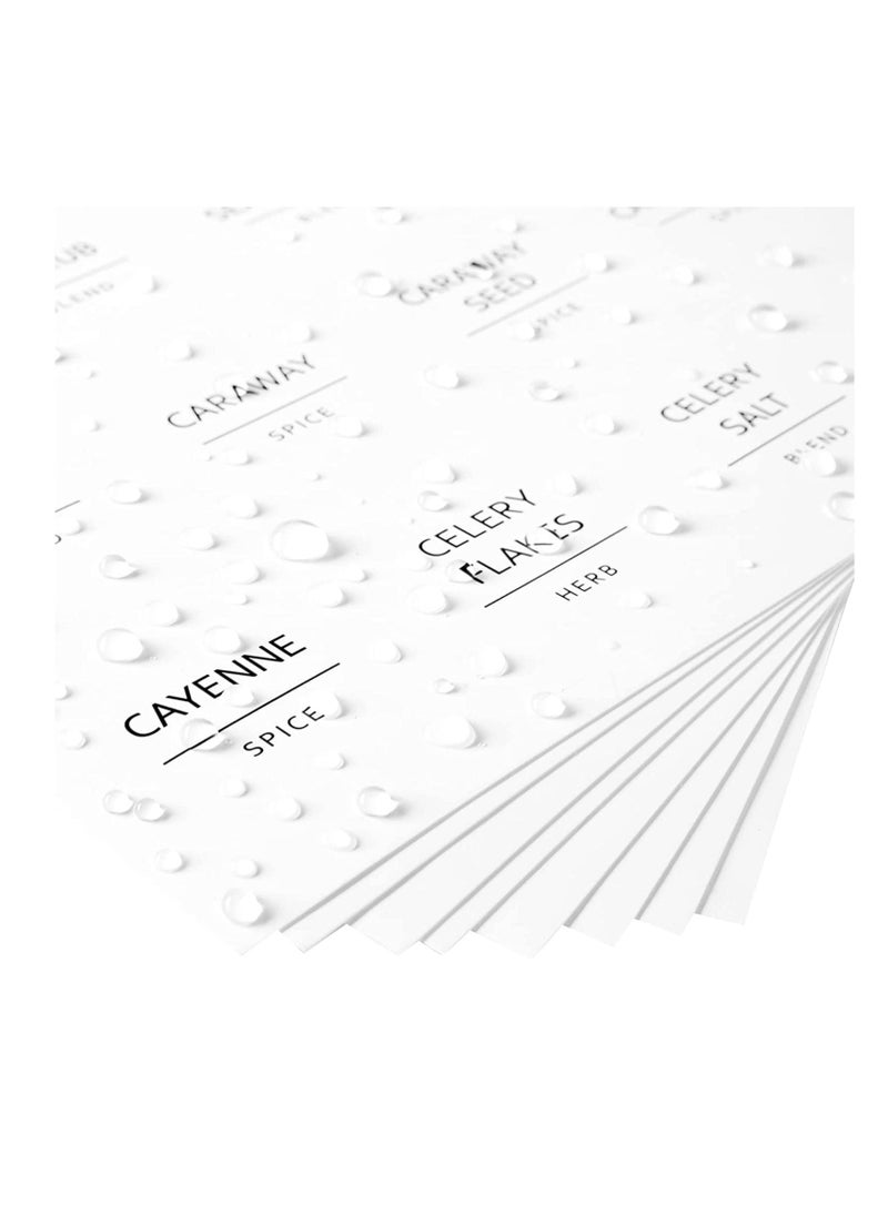 Premify - 110 Spice Jar Labels | 72 Preprinted White Labels, 20 Empty Labels & 18 Date Labels | Water Resistant Spice Stickers Labels. Kitchen Seasoning, Herb & Spice Rack Organization - Image 1