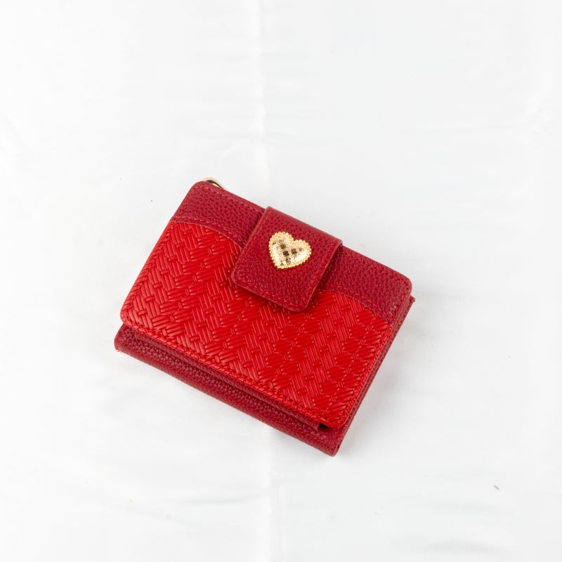 Leather Flip Wallet & Card Holder with Multiple Pockets - Maroon - Image 1