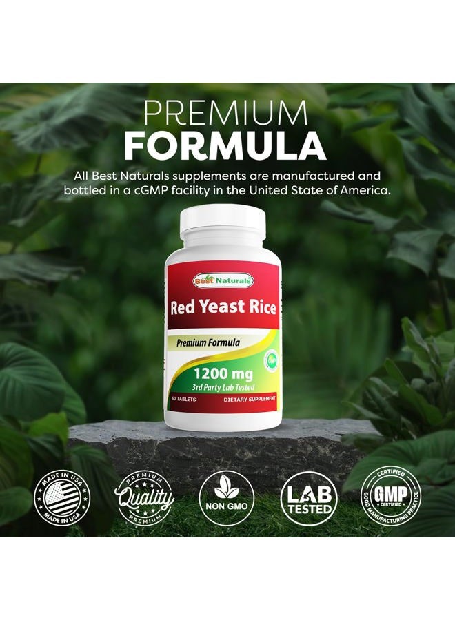Best Naturals أرز الخميرة الحمراء 1200 ملغ 60 قرص (خالي من السيتريتين) - Image 5
