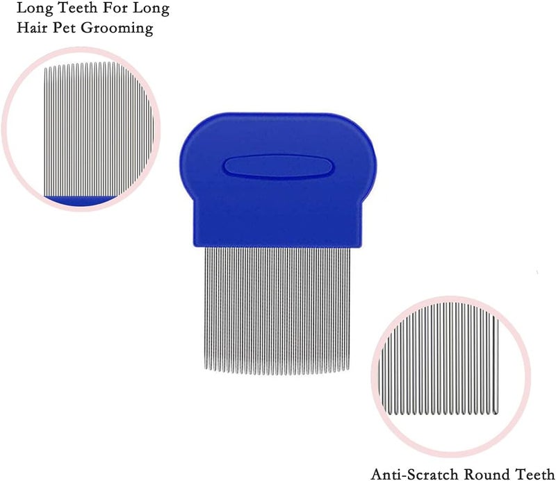 ILLUVA 2 Pcs Pet Comb for Cat Dog Flea Lice Tear Stain Remover Combs Fine Tooth Grooming Removal Tool - Image 4