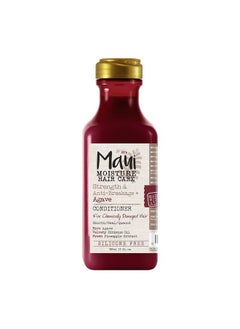 MAUI MOISTURE OGX, Maui Moisture Strength AntiBreakage + Moisturizing Agave Conditioner for Color Treated or Chemically Damaged Hair Vegan Silicone ParabenFree SulfateFree Surfactants, hibiscus, 13 Fl Oz  - Image 1