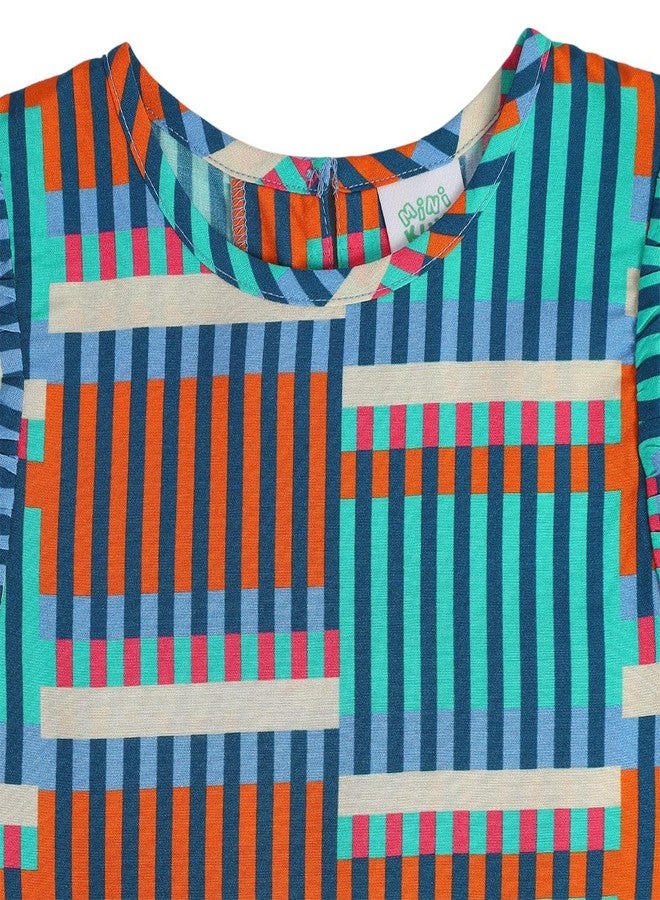 miniklub Baby Short Sleeve Round Neck Woven Viscose Blue Color Woven Top, Pack of 1 (12-18M) - Image 4