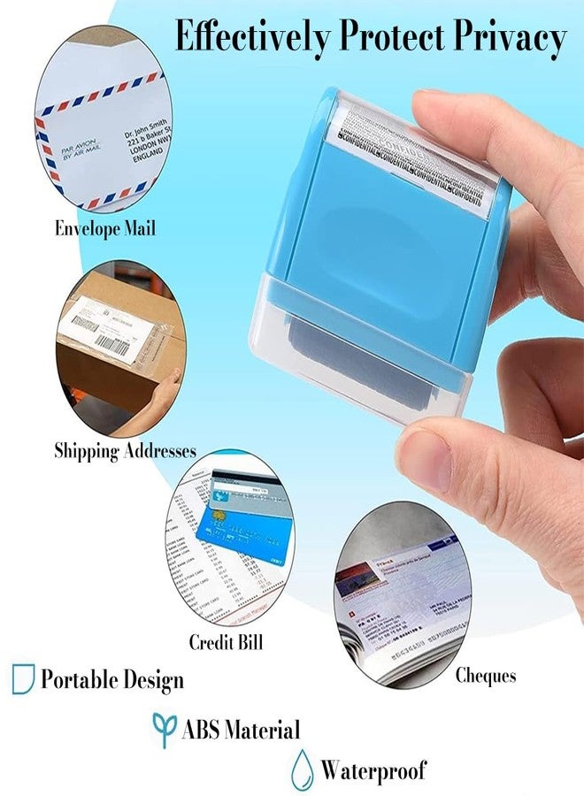 OFIFO® Confidential Roller Stamp, 35mm Wide Identity Theft Patterned Roller Stamp, Cover Up Confidential Print, Protect Your Personal Info Privacy, with 3 Bottle of Stamp Ink - Image 3