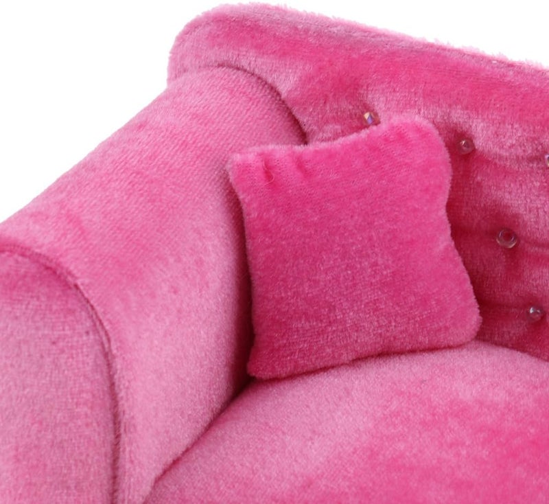klarako1/6 Scale Pink Double Couch Long Sofa Model for Doll or Action Figure - Image 3